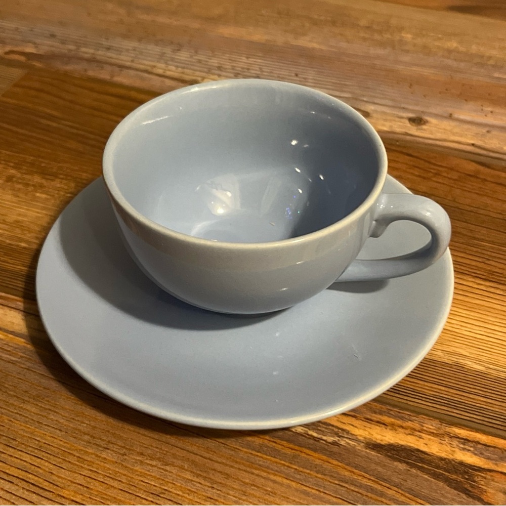 Old Amsterdam 1701 Porcelain Works Powder Blue Tea Cup And Saucer Set 4oz